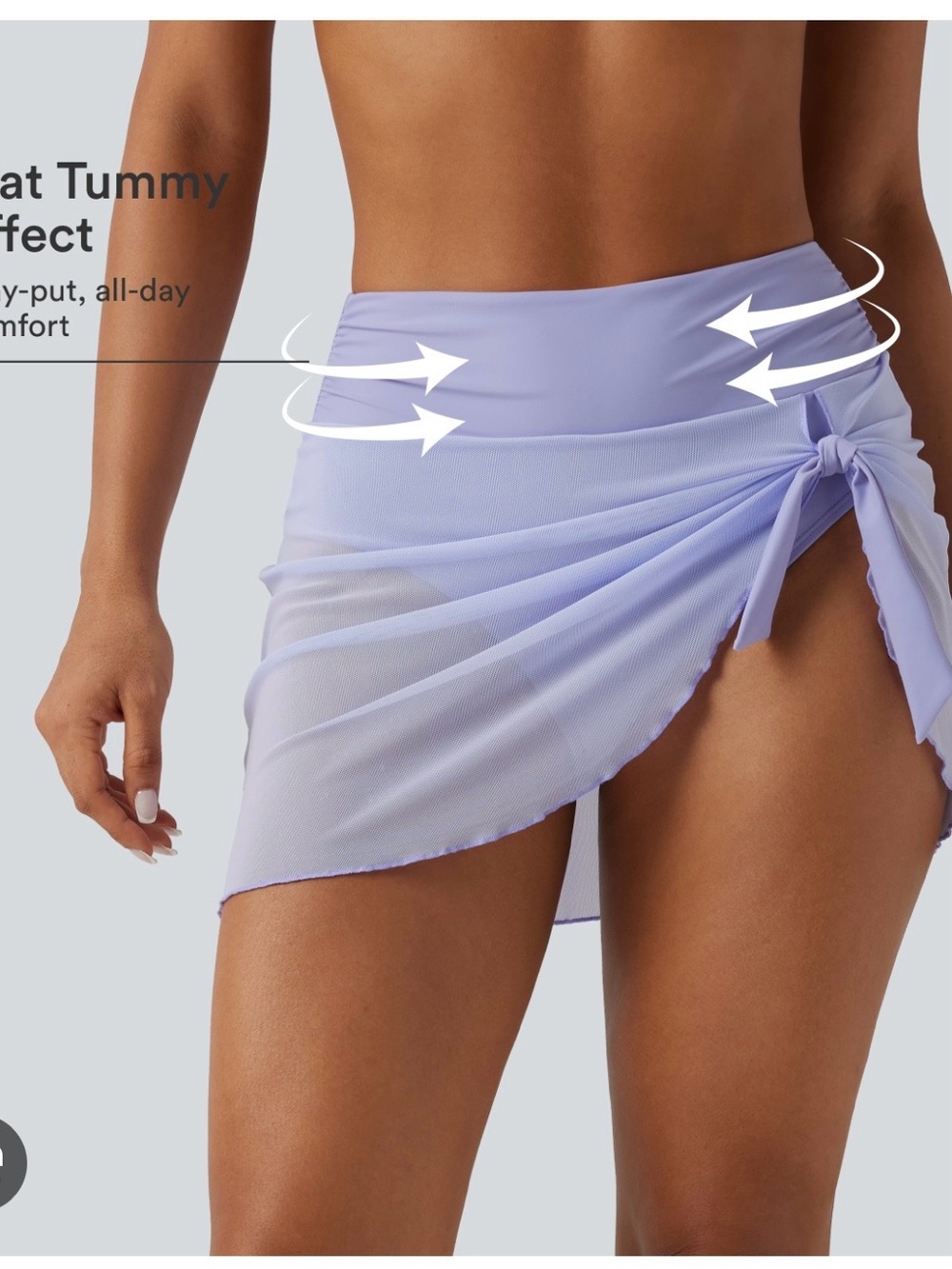 Halara 2-in-1 Swim Skirt Bottoms Medium Baby Lavender